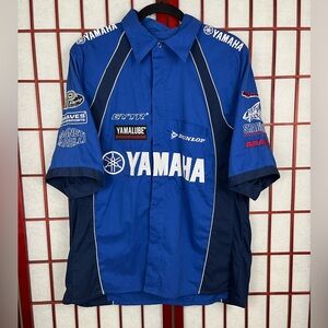Yamaha Racing Pit Crew Button DownShirt With Various Sponsors